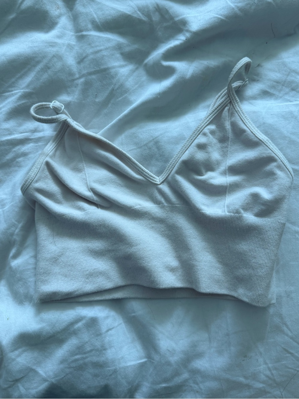 ALO Yoga White Seamless Ribbed Bralette